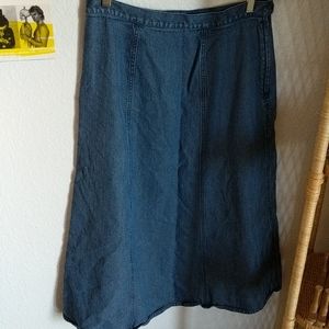 L.L. Bean Denim Midi Skirt
